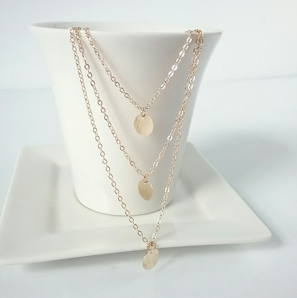 Jewelry - Gold Three Layer Disc Necklace